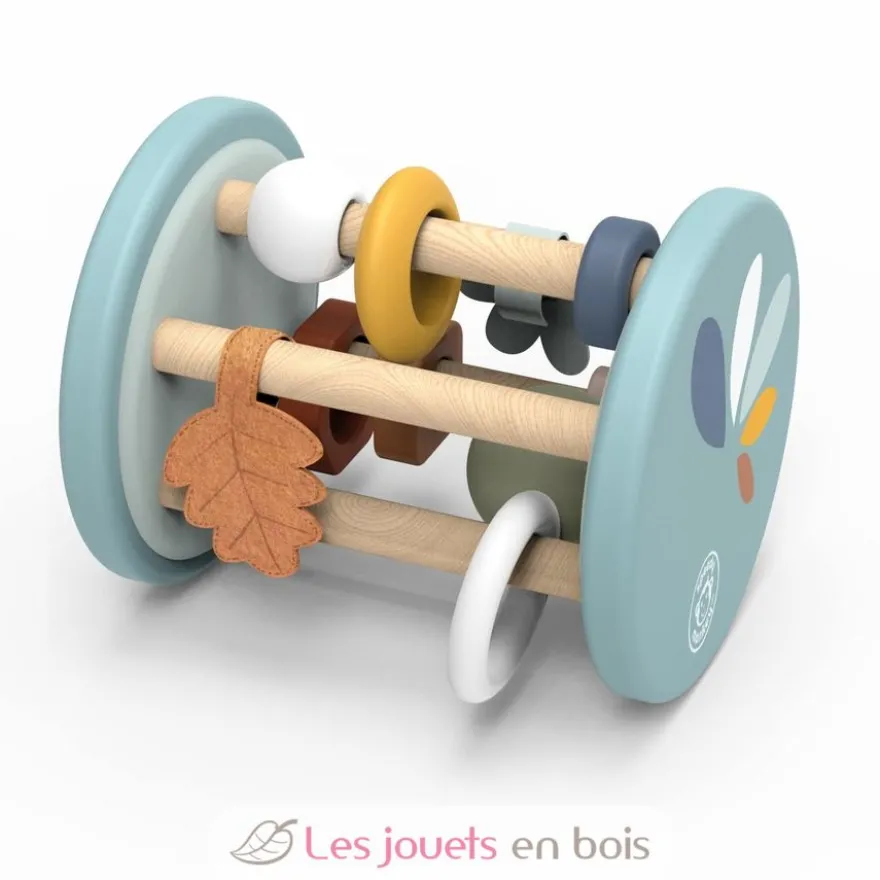 Hochet rouleau géant renard en bois - Speedy Monkey