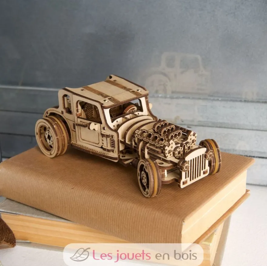 Hot Rod Furious Mouse - Puzzle 3D mécanique en bois - Ugears