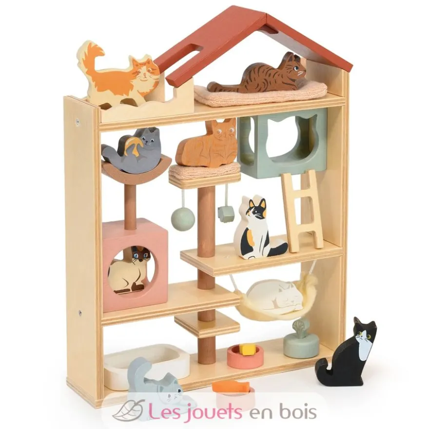 Hôtel pour chats en bois - Tender Leaf Toys