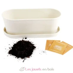 Jardinière en bambou Fraisiers - Radis et Capucine