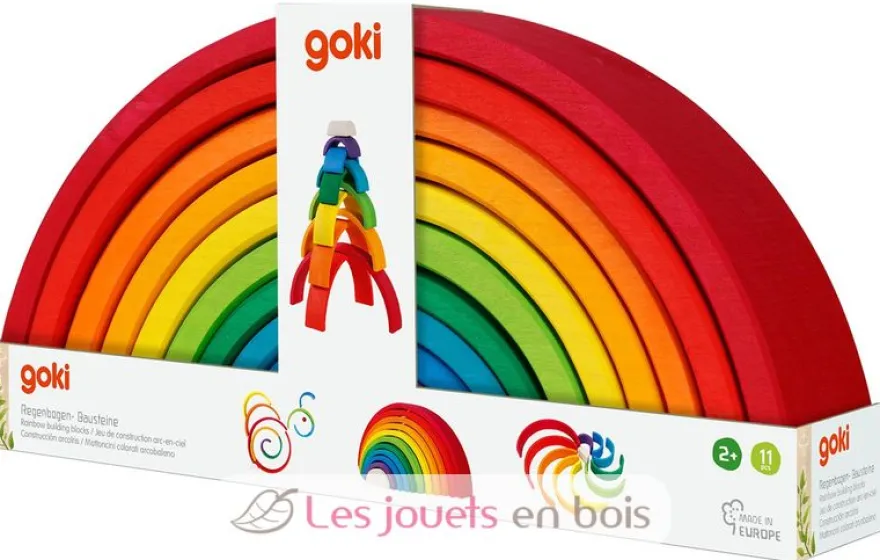 Jeu de construction Arc-en-ciel en bois - Goki