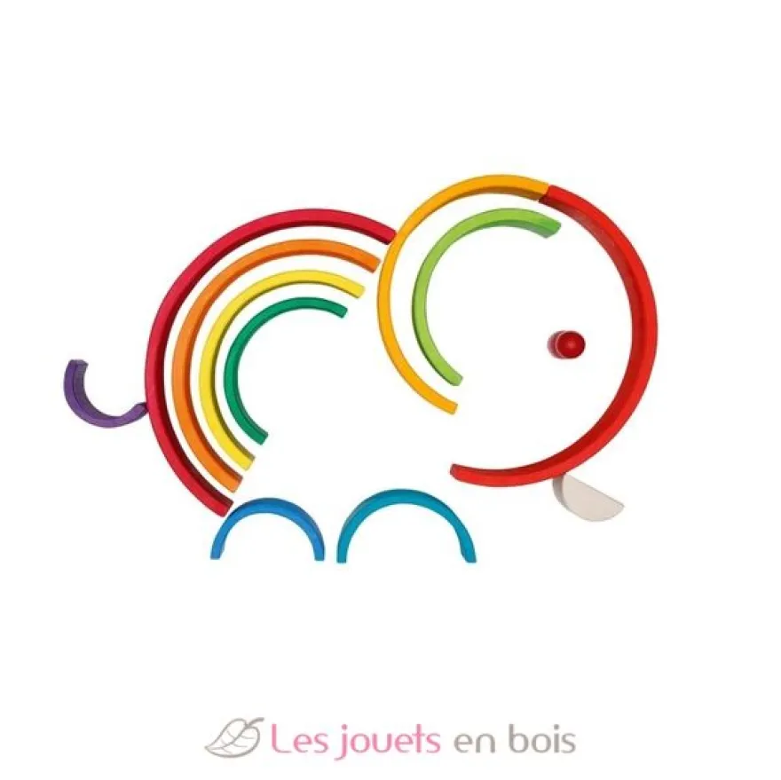 Jeu de construction Arc-en-ciel en bois - Goki
