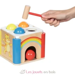 Jeu de maillet arc en ciel en bois - Dès 1 an - Goki