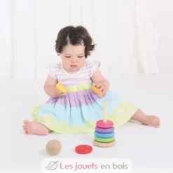 Jeu à empiler arc-en-ciel - Bigjigs Toys