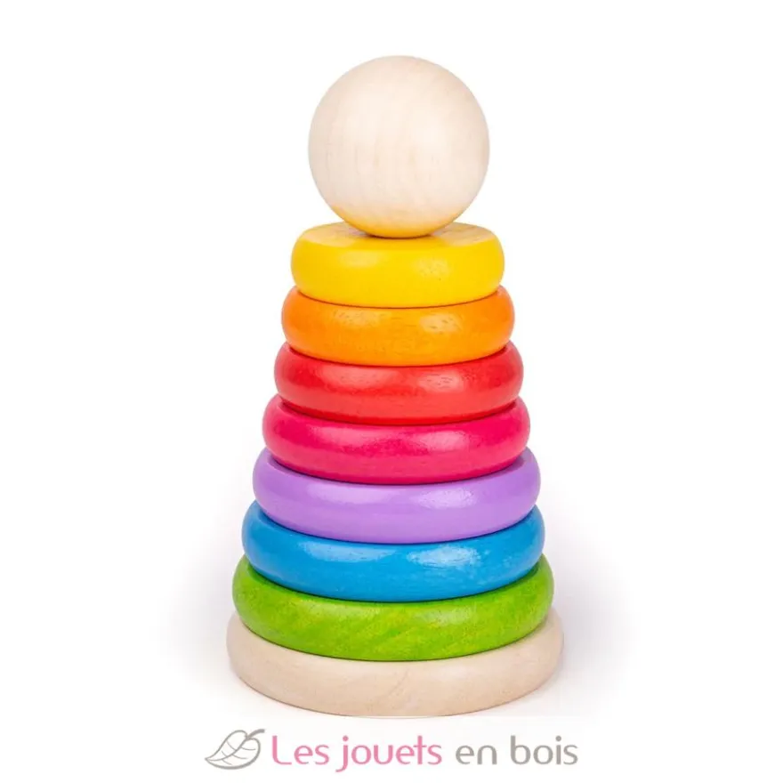 Jeu à empiler arc-en-ciel - Bigjigs Toys
