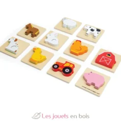 Jeu touche et trouve de la ferme en bois - Bigjigs Toys