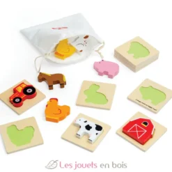 Jeu touche et trouve de la ferme en bois - Bigjigs Toys