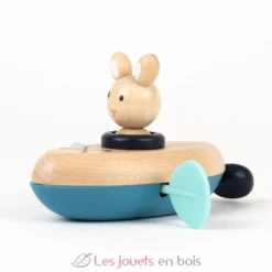 Jouet de bain Canoë Lapin - Bois et plastique - Egmont Toys