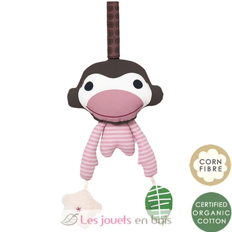 Jouet d'éveil Asger le singe rose - Franck & Fischer