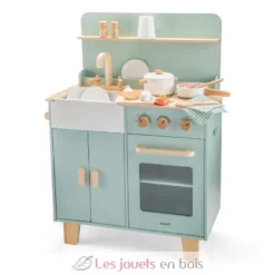 Kitchenette en bois pour enfant vert menthe - New Classic Toys