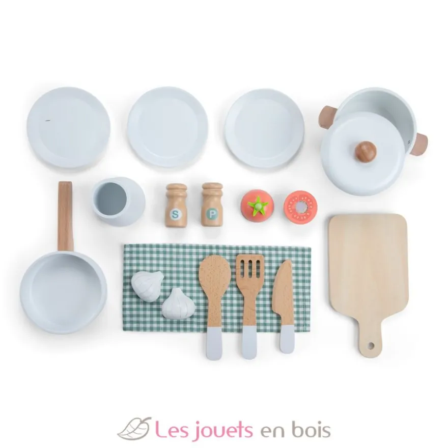 Kitchenette en bois pour enfant vert menthe - New Classic Toys