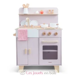 Kitchenette en bois pour enfant rose - New Classic Toys