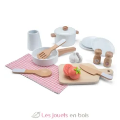 Kitchenette en bois pour enfant rose - New Classic Toys