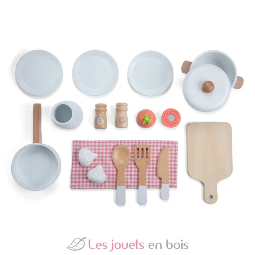 Kitchenette en bois pour enfant rose - New Classic Toys