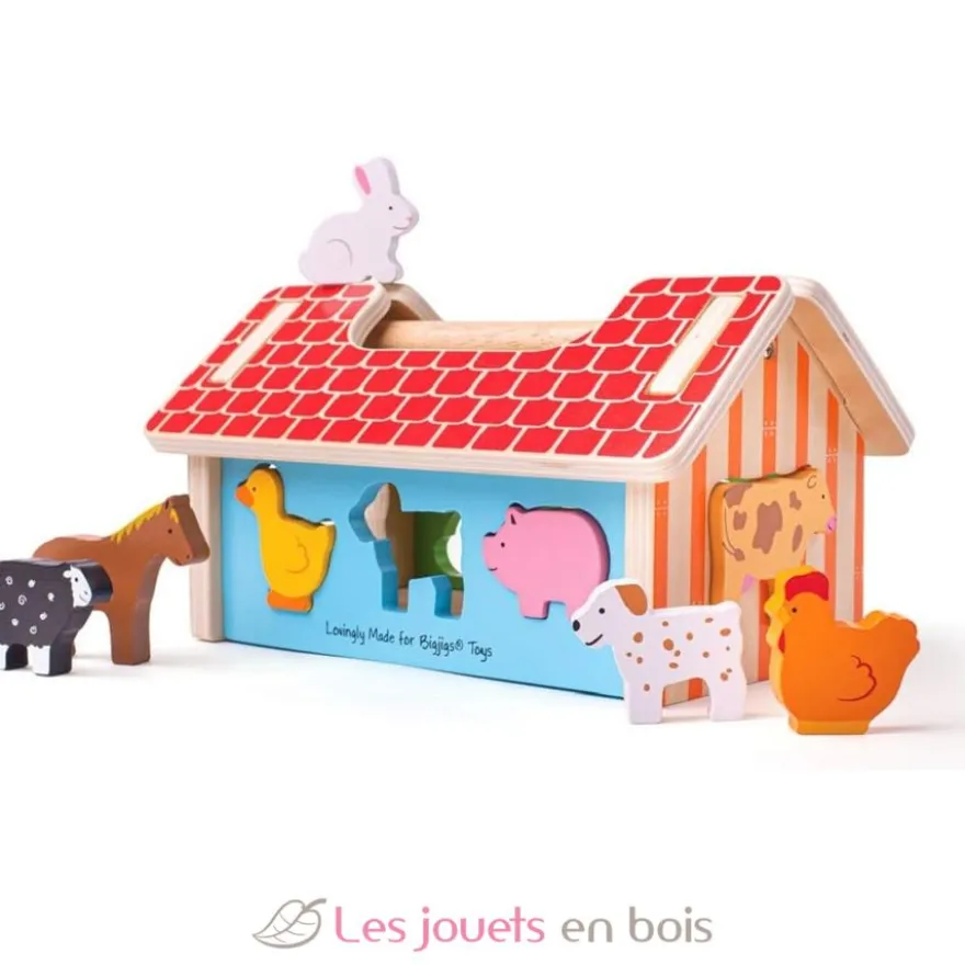 La ferme aux animaux en bois - Trieur de formes - Bigjigs Toys