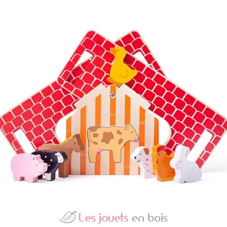 La ferme aux animaux en bois - Trieur de formes - Bigjigs Toys
