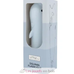 Lampe de poche en silicone Dauphin bleu gris - Little L