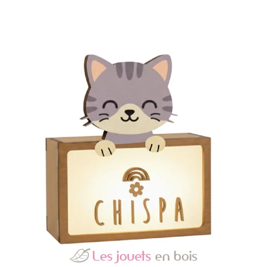 Lampe à poser personnalisable - Chat - Vintiun