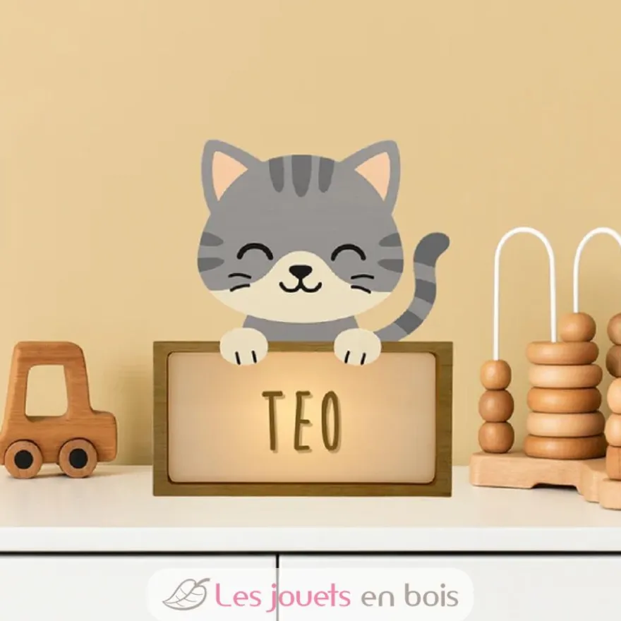 Lampe à poser personnalisable - Chat - Vintiun