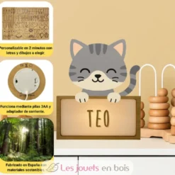 Lampe à poser personnalisable - Chat - Vintiun