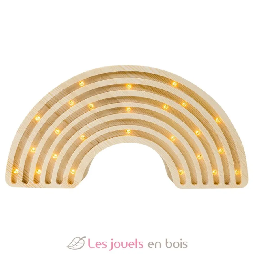 Lampe Veilleuse Arc-en-ciel bois naturel - Little Lights