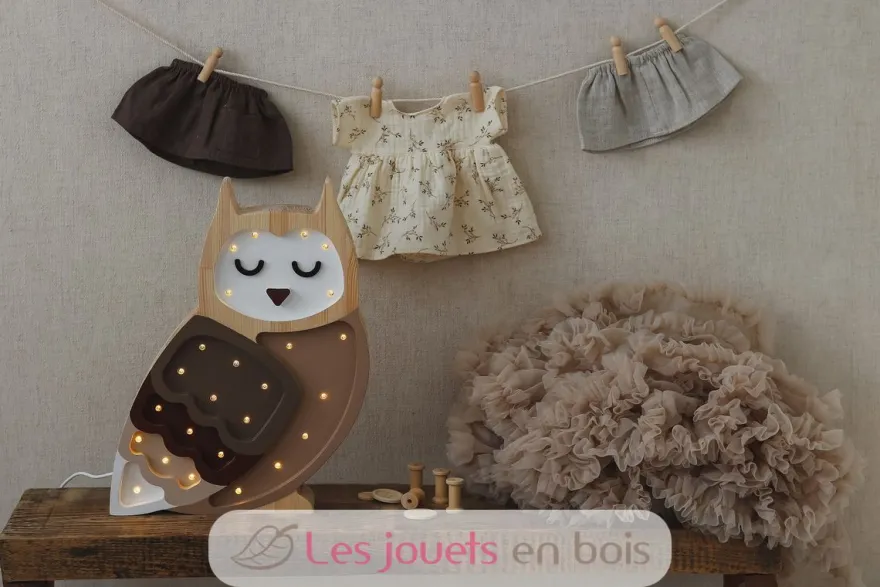 Lampe Veilleuse Chouette Marron - Little Lights
