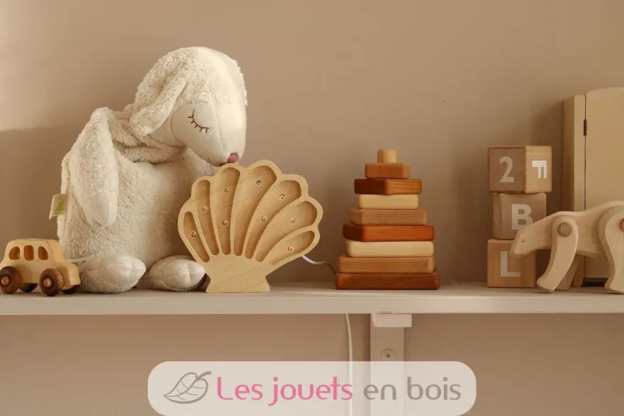 Lampe Veilleuse Coquillage Bois côtier - Little Lights