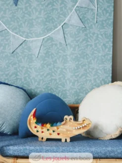 Lampe Veilleuse Crocodile bois naturel - Little Lights