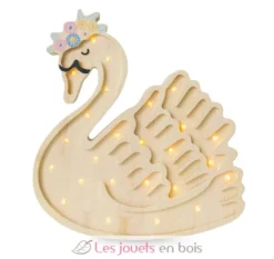 Lampe Veilleuse Cygne bois naturel - Little Lights