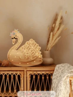 Lampe Veilleuse Cygne bois naturel - Little Lights