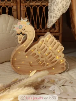 Lampe Veilleuse Cygne bois naturel - Little Lights