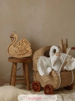 Lampe Veilleuse Cygne bois naturel - Little Lights
