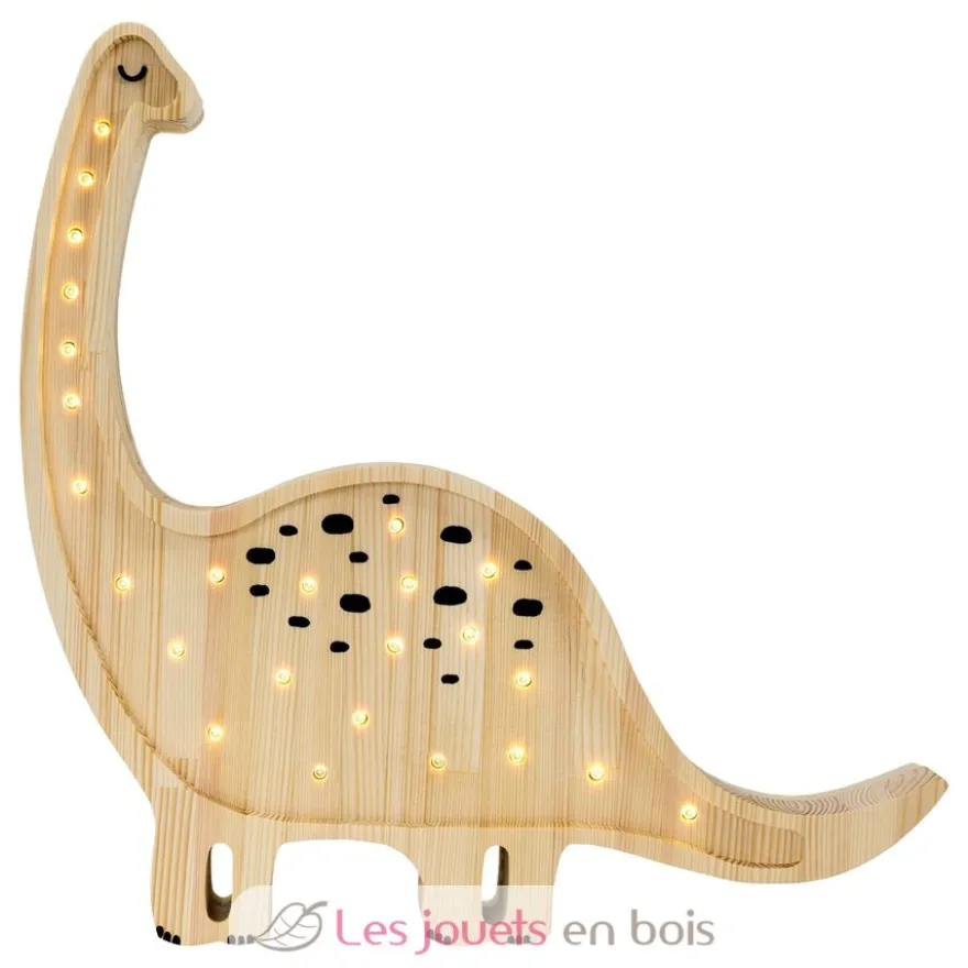Lampe Veilleuse Diplodocus bois naturel - Little Lights