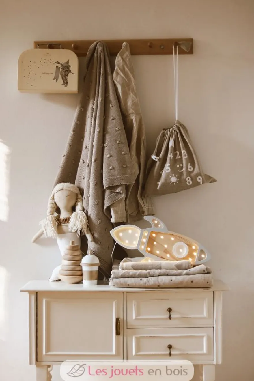 Lampe Veilleuse Fusée gris clair - Little Lights