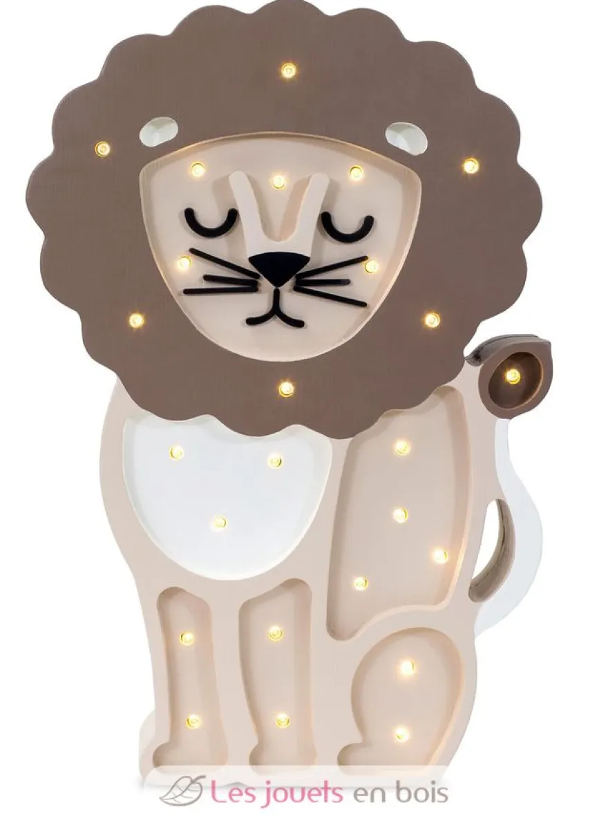 Lampe Veilleuse Lion Café marron - Little Lights