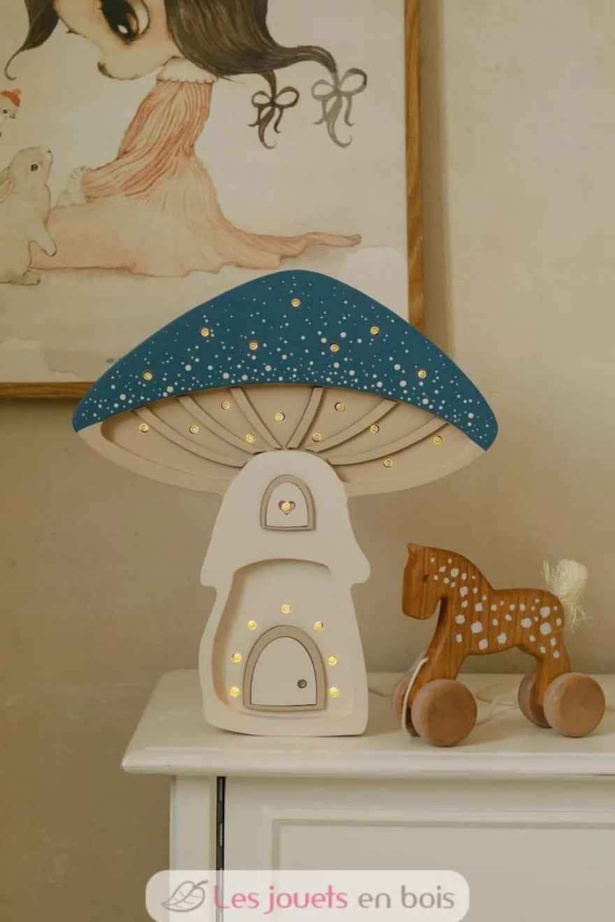 Lampe Veilleuse Maison Champignon bleu - Little Light