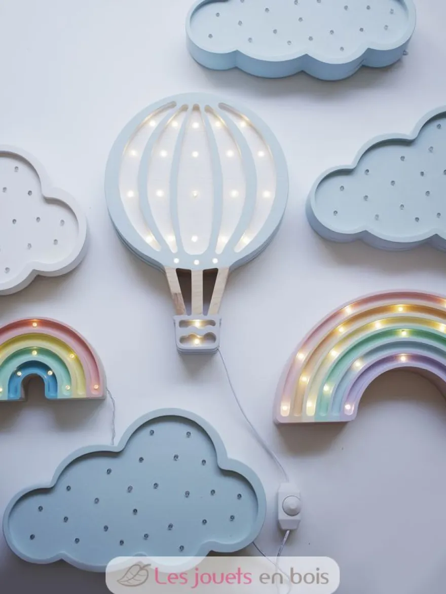 Lampe Veilleuse Montgolfière bleu ciel - Little Lights
