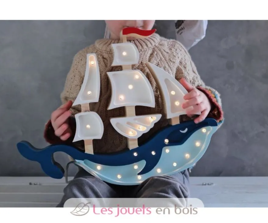 Lampe Veilleuse Navire bleu navy - Little Lights