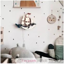 Lampe Veilleuse Navire bleu navy - Little Lights