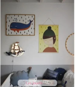 Lampe Veilleuse Navire bleu navy - Little Lights