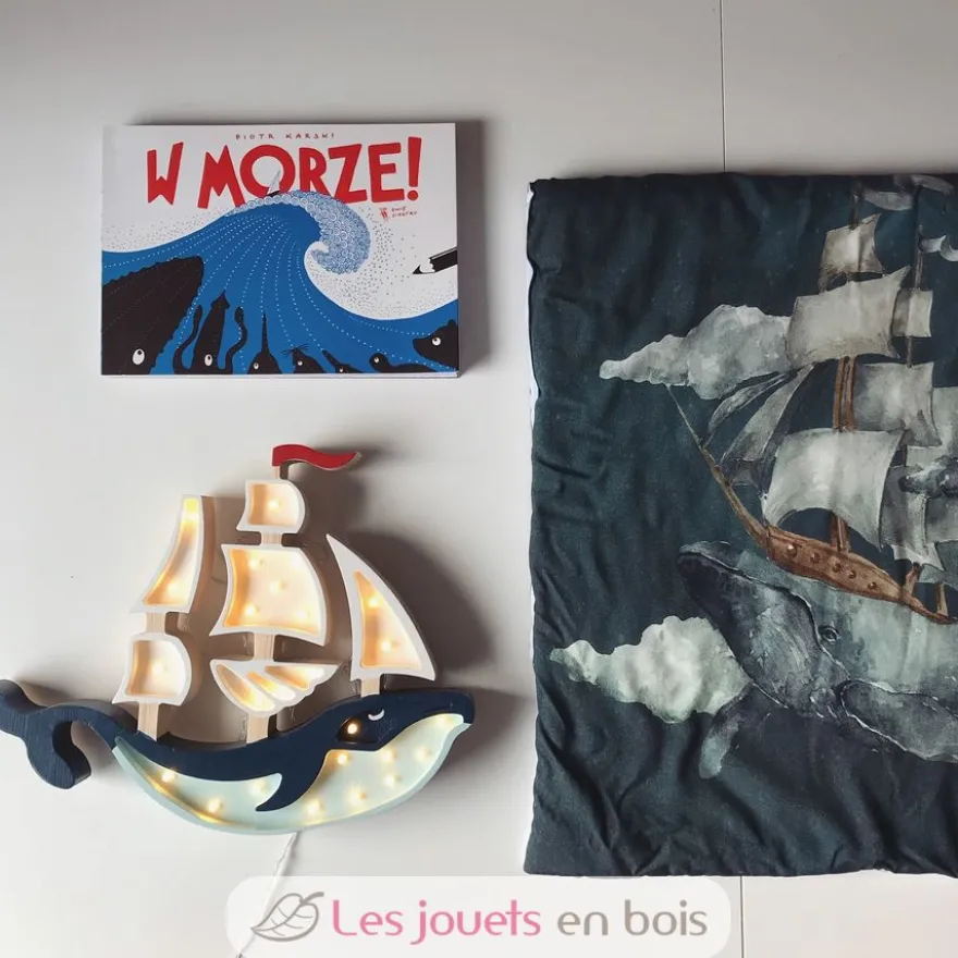 Lampe Veilleuse Navire bleu navy - Little Lights