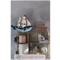 Lampe Veilleuse Navire bleu navy - Little Lights