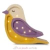 Lampe Veilleuse Oiseau Bordeaux Moutarde - Little Lights
