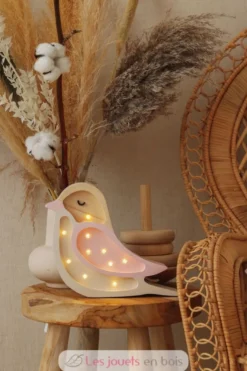 Lampe Veilleuse Oiseau Fraise Crème - Little Lights