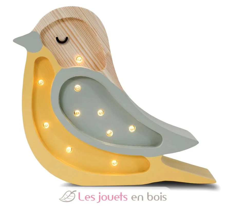 Lampe Veilleuse Oiseau Kaki Moutarde - Little Lights