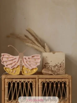 Lampe Veilleuse Papillon miel rose - Little Lights