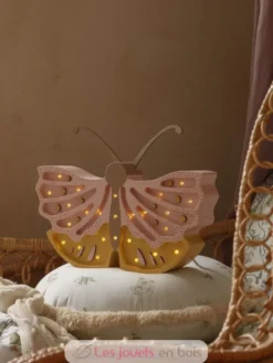 Lampe Veilleuse Papillon miel rose - Little Lights