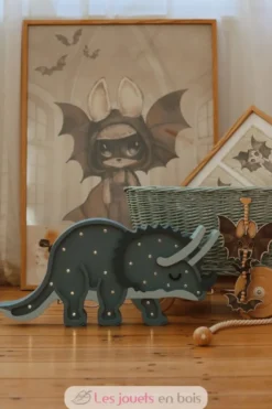 Lampe Veilleuse Tricératops Bleu Navy - Little Lights