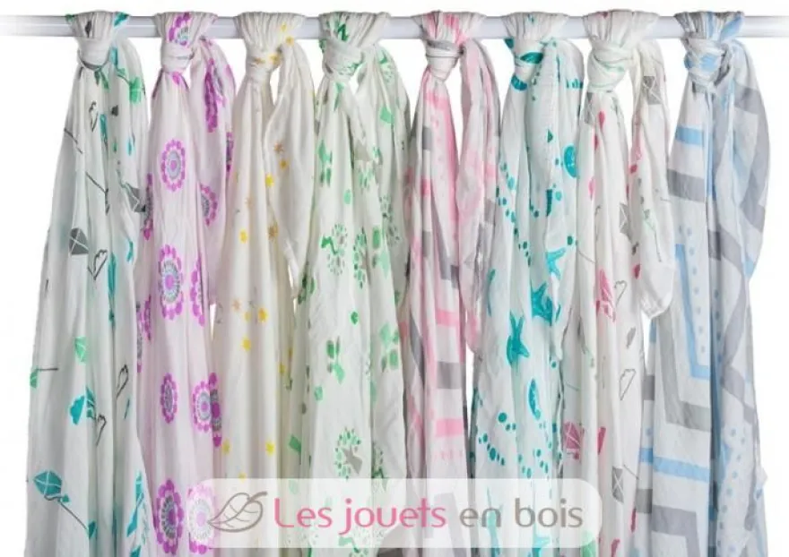 Lange en bambou - Chevron rose - Lulujo
