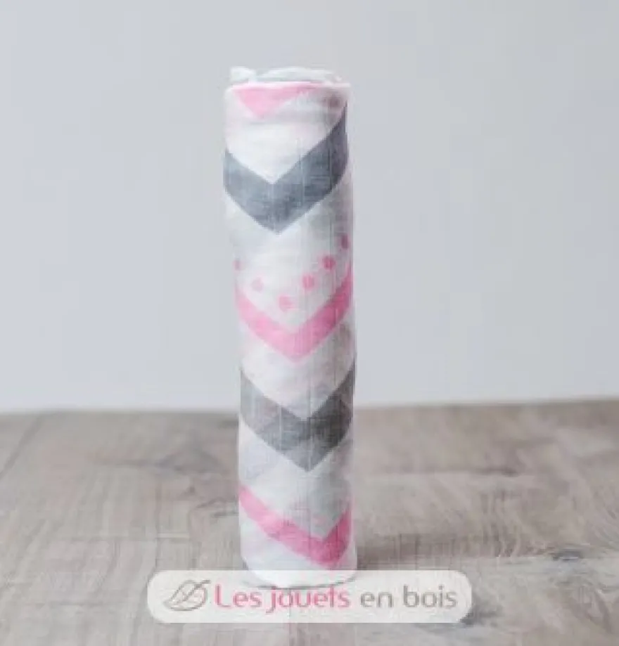Lange en bambou - Chevron rose - Lulujo